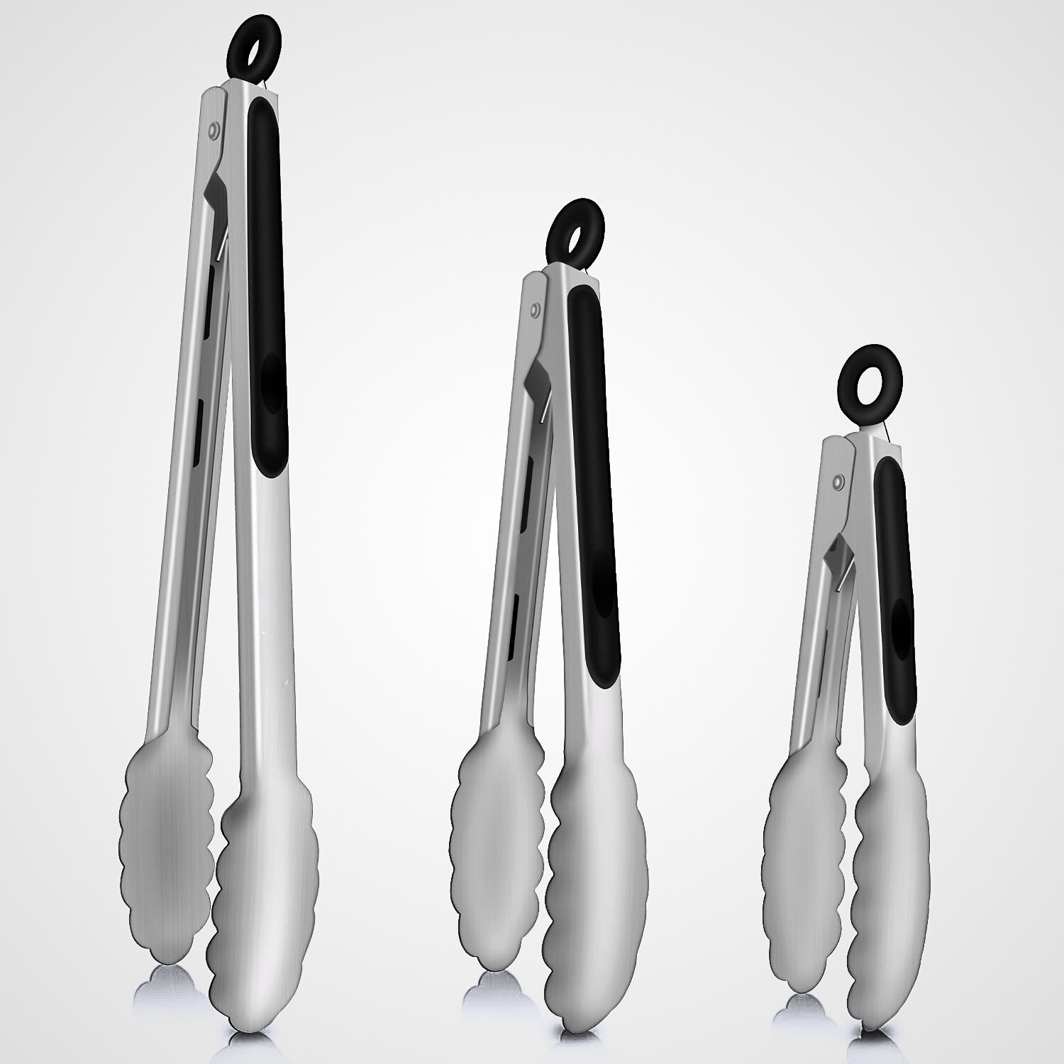 Pinza de barbacoa de acero inoxidable, herramienta de cocina, ensalada, clip de comida, clip de comida, clip de cocina de cocina de 7 pulgadas, resistente a altas temperaturas