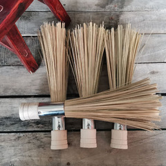 Steel Ring Bamboo Brush Pot Scrubber Large Dish Brush Hard Cooking Broom Cleaning Brush Hotel Special Use Oil-Proof Non-Stick Cookware Safe