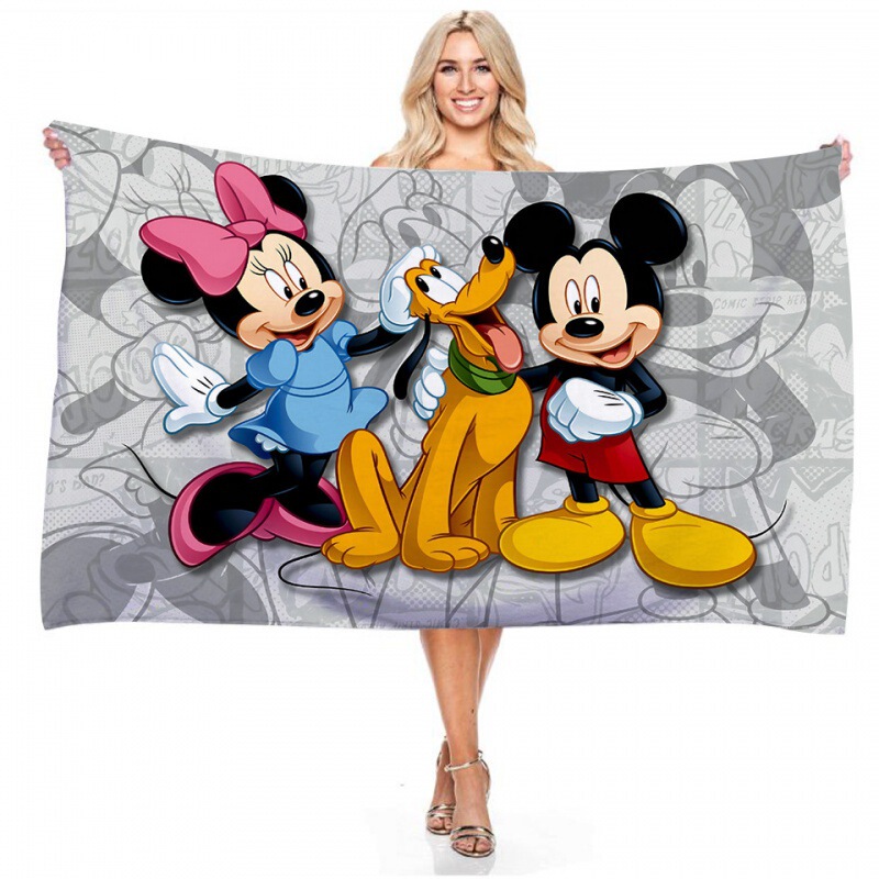 Cartoon Mickey Mouse Bath Towel Digital Printed Rectangular Bath Towel Beach Towel Full Polyester Non-Stick Sand