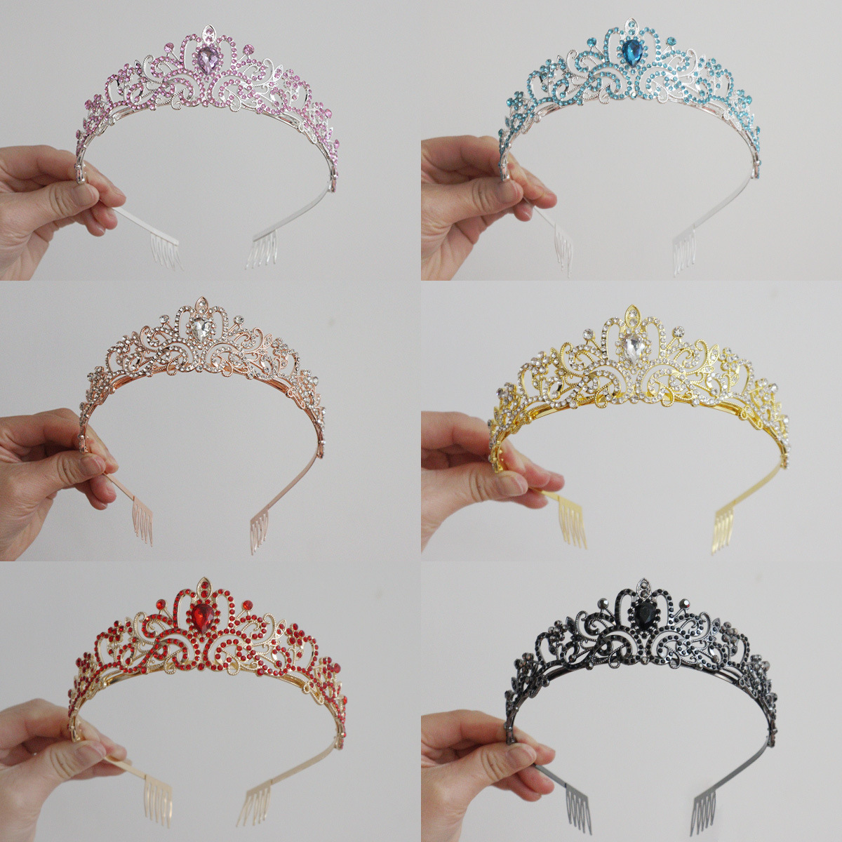 190g Weight Hair Band Hair Accessories Type Zircon Inlay Material 1 Piece Quantity Wedding, Festival Occasion Alloy Material Crown Pattern All Seasons Season Women's Gender Inlay Design Luxurious Style Luxurious Women's Crown Alloy Inlay Zircon Hair Band 无