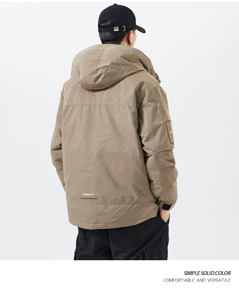 Veste de sport à capuche épaisse et longue pour homme, haut de gamme, style décontracté, de marque américaine, tendance, hiver_voghion.com