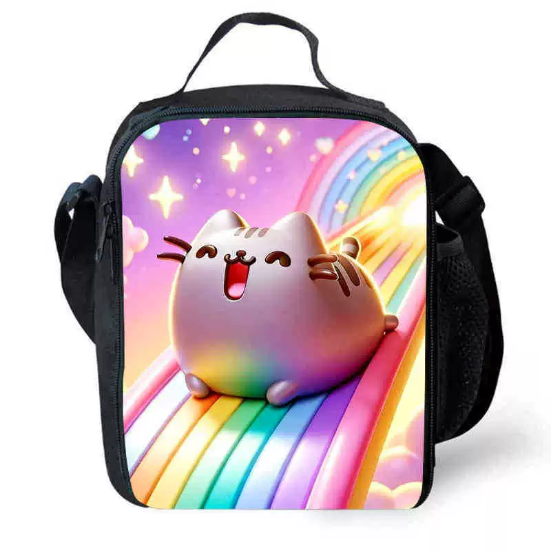 Рюкзак учебный Pusheen Fat Jimao с принтом периферийного типа, через стекло, зарубежная торговля, школьный рюкзак