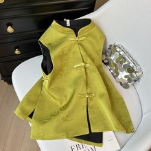 新中式马甲古风女装高端提花坎肩背心夏季国风上衣唐装小马甲外套