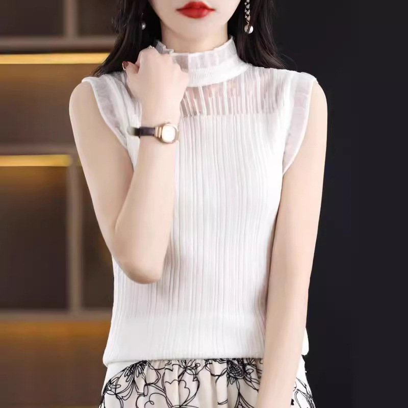 Summer woolen lace knitted tank top