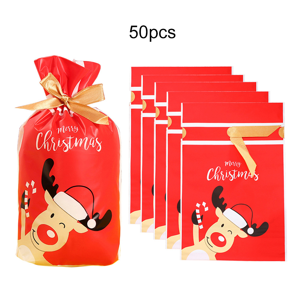 50个装圣诞节Wink小鹿零食饼干糖果抽绳袋烘焙点心伴手礼品包装袋