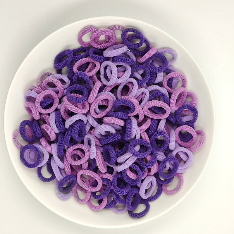 Color de caramelo de alta elasticidad pequeña toalla anillo de cabello bebé anillo de cabello no daña cabello atado fábrica de cabello al por mayor