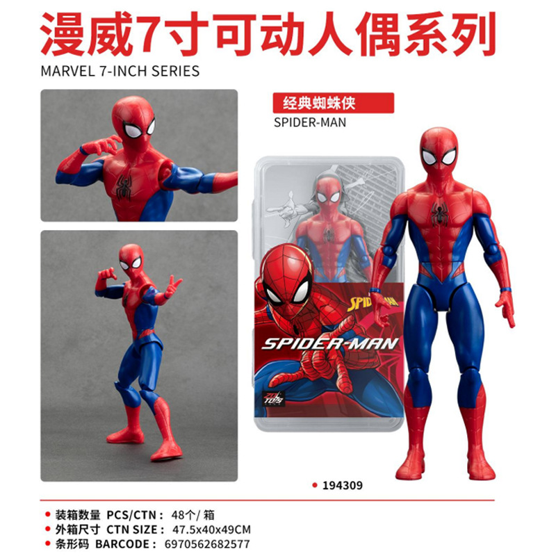 Nuevos productos genuinos de Marvel 4 pulgadas serie clásica Spiderman como 4 pulgadas muñecas móviles modelo de decoración hecha a mano