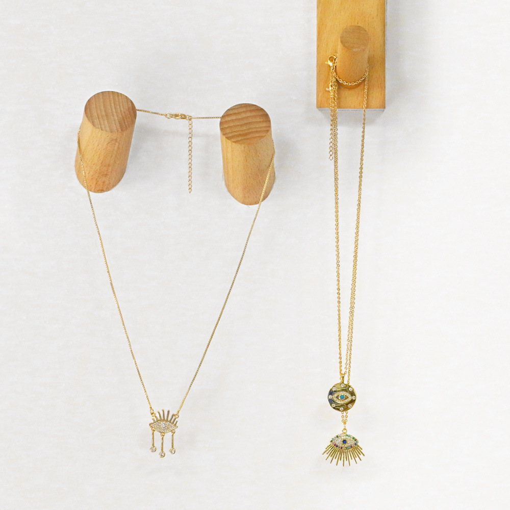 Fashion Copper Eyes Necklace Daily Zircon Copper Necklaces