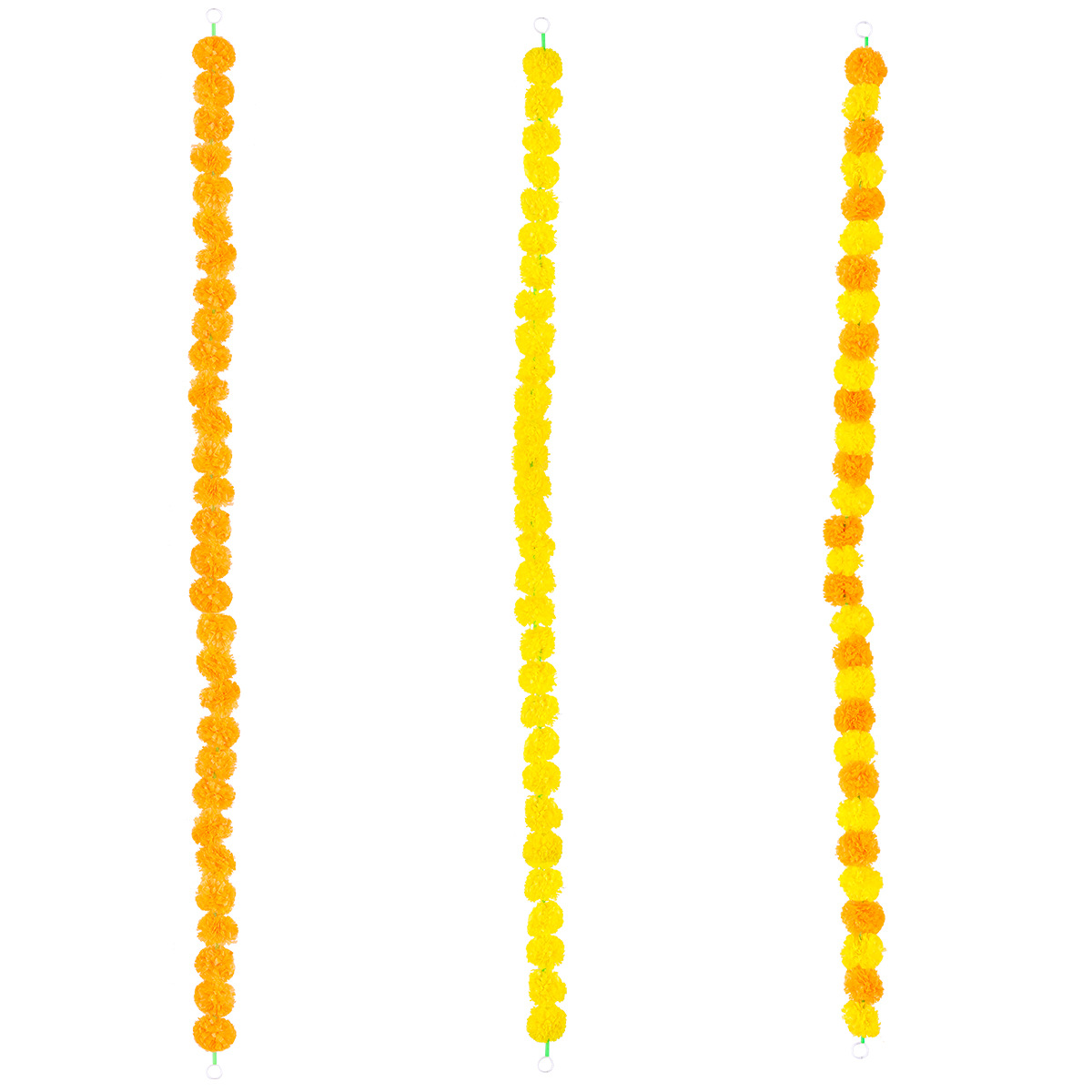 Transfronterizos Halloween decoración india guirnaldas de flores artificiales caléndula cadena de flores festivales celebración mexicana Día de los muertos plástico