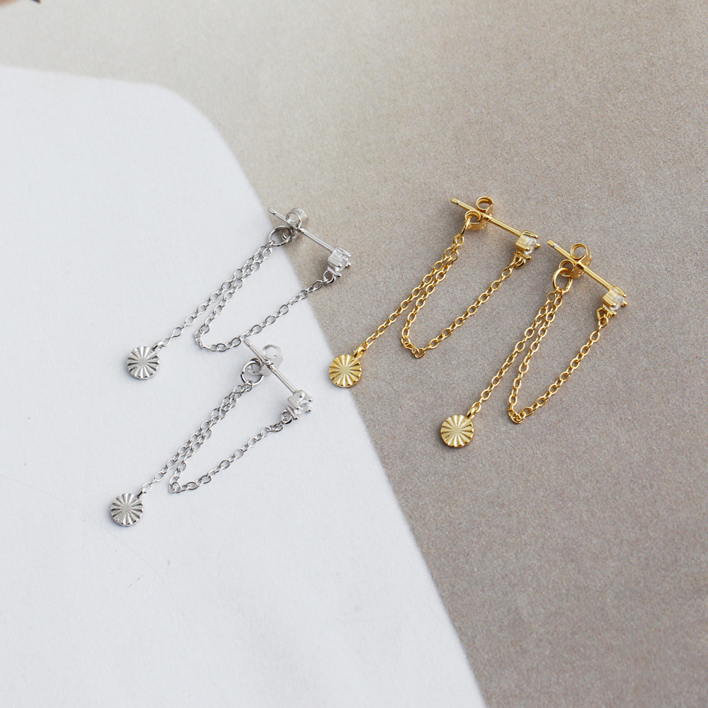 Fashion Geometric Sterling Silver Plating Rhinestones Drop Earrings 1 Pair