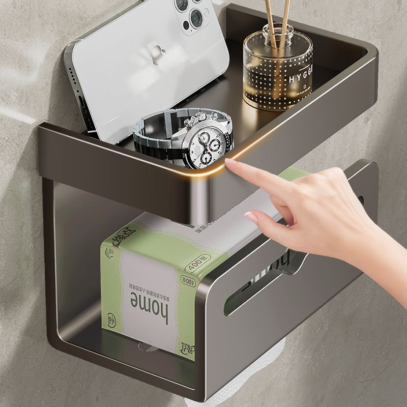 Bathroom Tissue Box Storage Rack Wall-Mounted Tissue Box Bathroom Punch-Free Napkin Toilet Paper Household Toilet