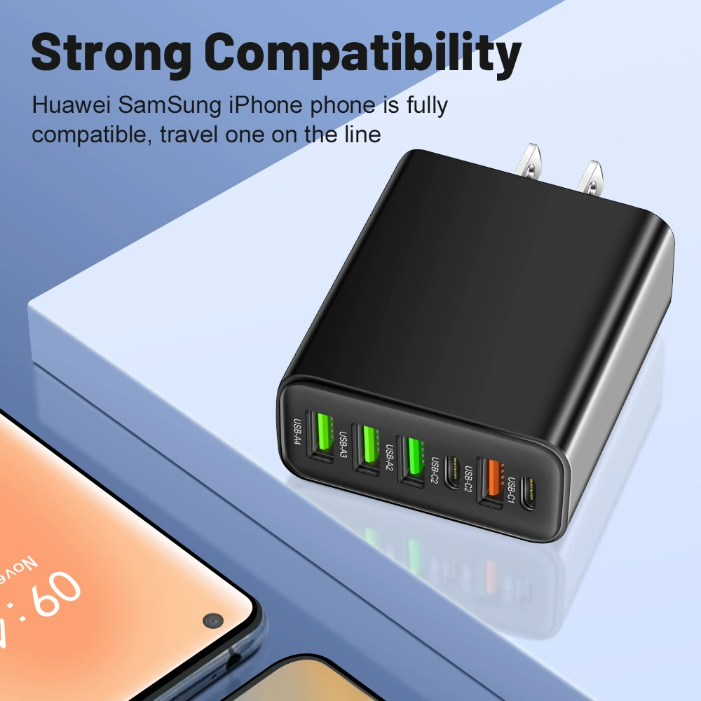 Многоинтерфейсное зарядное устройство для мобильного с 2 Type-C PD+4 USB, путешествие, 3.1A, зарядка, пограничная оптом