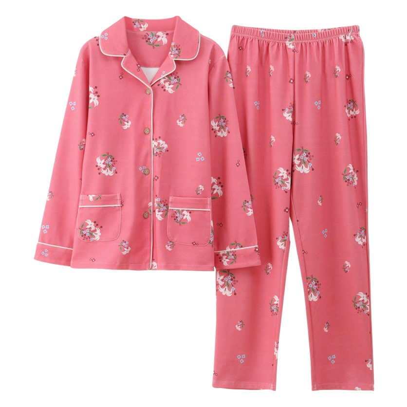 Pijamas de mujer primavera y otoño 100% algodón de manga larga delgada madre de mediana edad y ropa para el hogar de algodón de mediana edad y edad avanzada