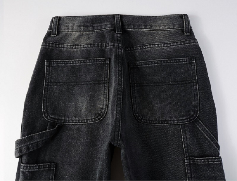 Jeans uomo vintage patchwork con gamba a zampa lavaggio chiaro_voghion.com