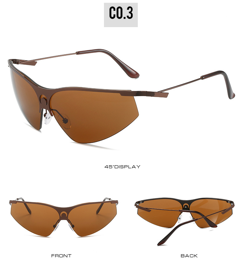 PC, UV400 Protection Lens Material Sports Solid Color PC UV400 Protection Cat Eye Half Frame Women's Sunglasses