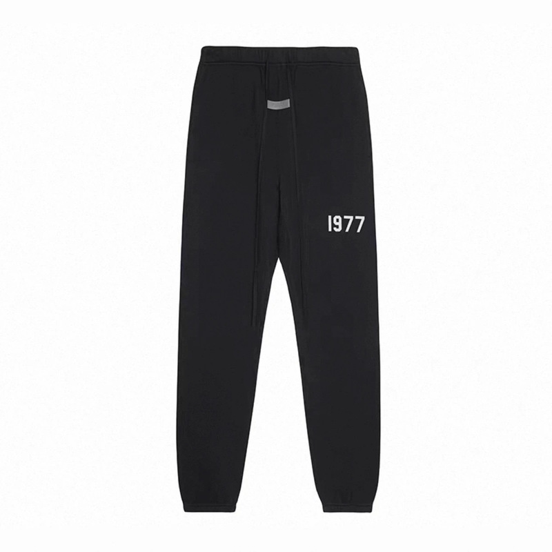 Essentials 1977 Fleece-Lined Sweatpants Autumn/Winter High Street Loose Trendy Unisex Joggers with Fleece
