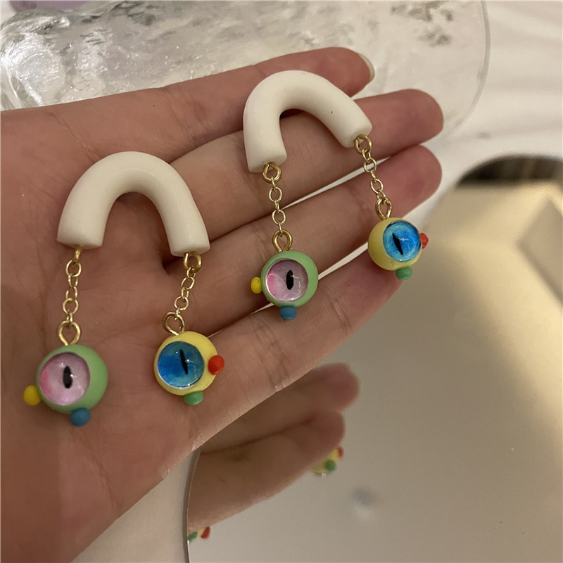 Korean Style Macaron Color Small Monster Earrings display picture 7