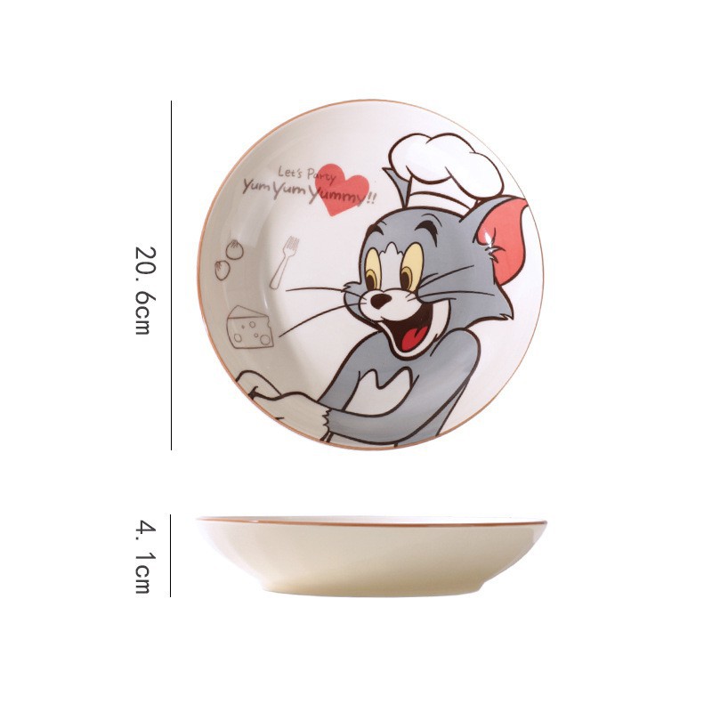 Tazón de cerámica de gato y ratón 2025 nuevo juego de tazón tazón de arroz de dibujos animados tazón de arroz de alto valor para comer