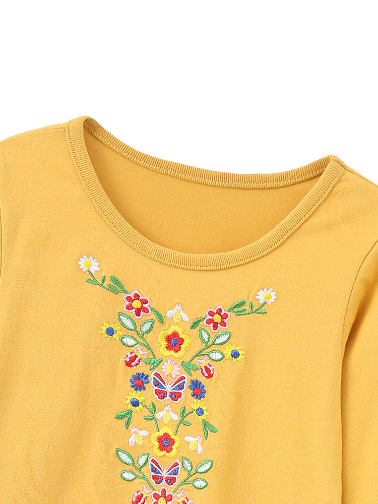 Vestido de otoño de niñas ropa infantil europea y americana estilo extranjero cuello redondo mangas largas vestido de princesa casual vestido de niños lindos vestido