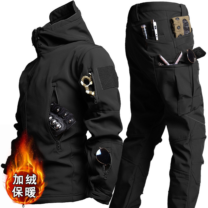 2024机能风户外冲锋衣男款工装外套秋冬季夹克防水防风登山服美式|undefined