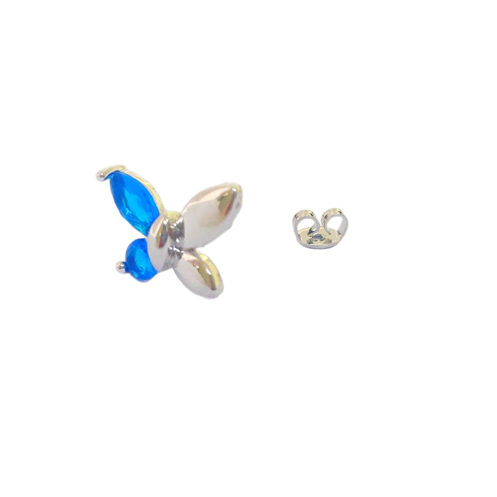 Nuevos pernos de mariposa incrustados de zircon nicho femenino diseño brillante lujoso pernos de mariposa asimétricos de alta calidad