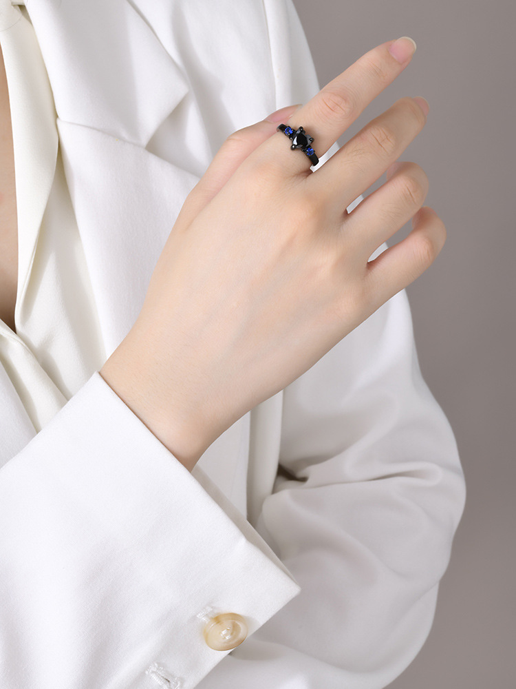 Heart Shape Pattern Wholesale Jewelry Simple Style Heart Shape 304 Stainless Steel Zircon Plating Stainless Steel Rings