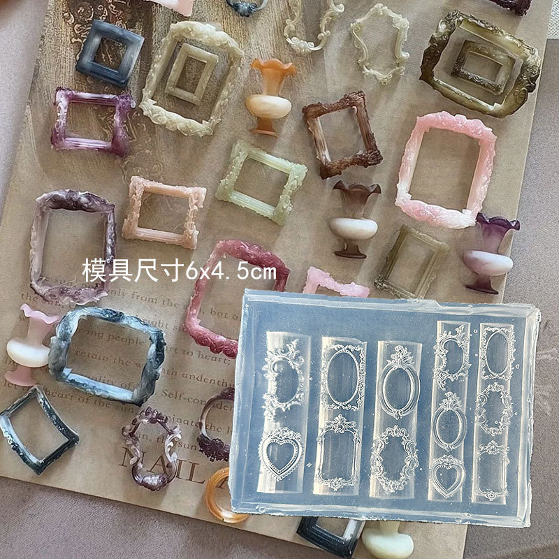 Molde de manicura amor arco en relieve flor ornamentos molde abrasivo alta permeabilidad estereoscópica DIY decoración molde de silicona