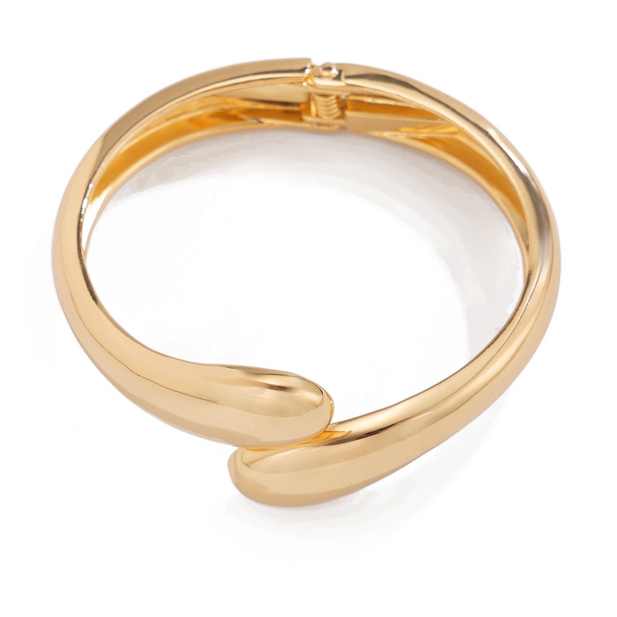 45g Weight Silver Plated Plating Material Bangle Classification Alloy Chain Material 1 Piece Quantity Casual, Daily Occasion Metal Material Solid Color Pattern Women's, Men's Gender Plating Design Elegant, Vintage Style Style Gold Color Europe And America Fashion Trend Open-Ended Bracelet Metal Texture Pearl Design Bracelet 3
