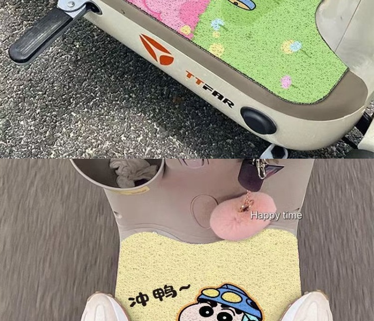 Customized Electric Scooter Cartoon Foot Pads, Custom-Made Wire Loop Pedal Mats, Electric Scooter Dust Removal Pedal Mats, Bring in Wealth and Treasure Cat
