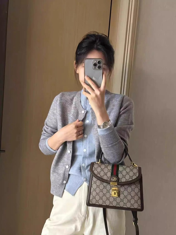 韩系撞色假两件针织开衫女早秋设计感毛衣外套秋时尚高级感上衣|undefined