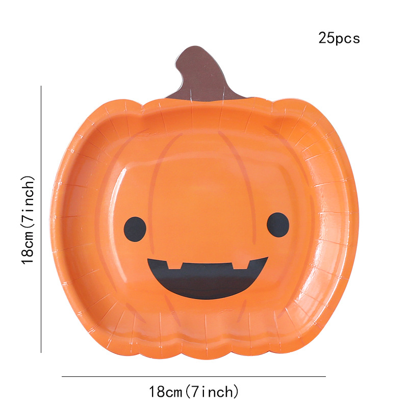 235g Weight Halloween Cartoon Style Pumpkin Party Festival Tableware