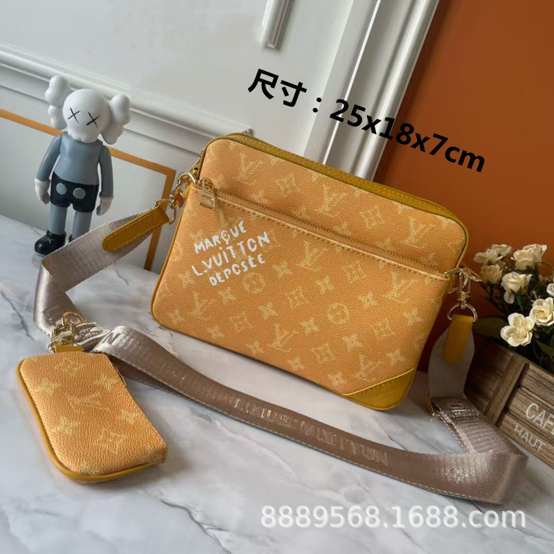 直接供給クロスボーダー m lv メンズバッグレディースバッグブラックウォリアーメッセンジャーバッグ枕バッグチェーンバッグボックスバッグポータブルブリーフケース|undefined