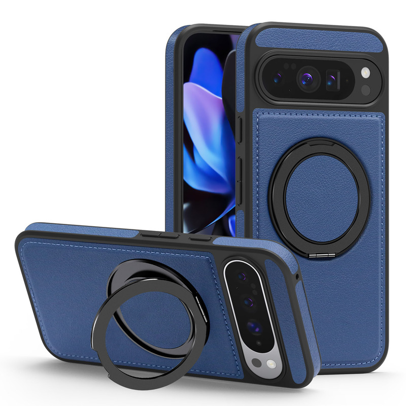 适用谷歌pixel10ProXL磁吸手机壳旋转支架Goolge pixel9A皮革防摔|undefined
