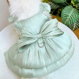 Dog Leash Teddy Bichon French Bulldog Spring and Summer Dress Dog and Cat Clothing Supplies Pet Wedding Dress Cat Dress
