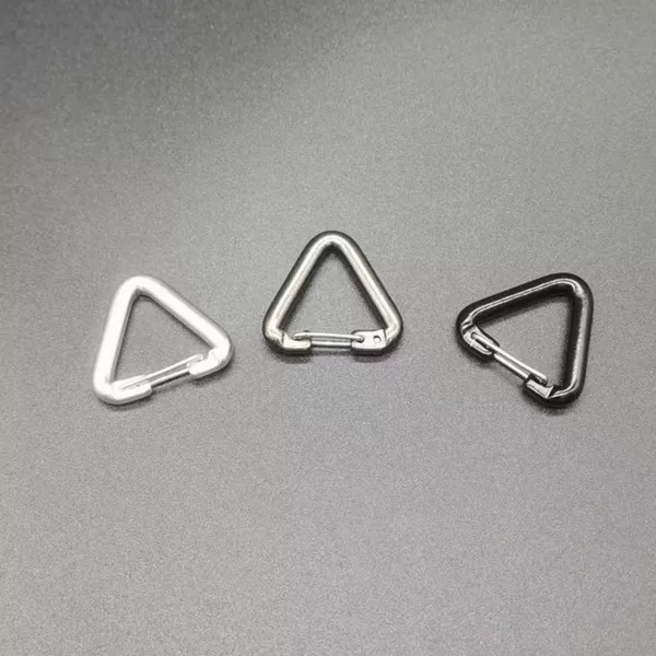 Steel wire triangle carabiner quick hook No. 4 triangle large spring buckle keychain aluminum triangle hook