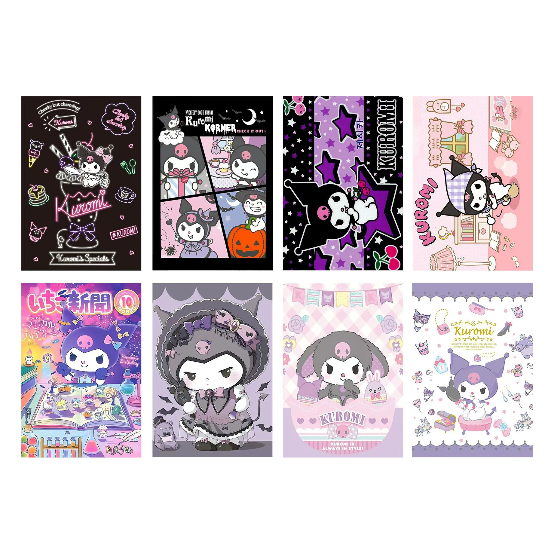 Самоклеящиеся наклейки на плакаты (Sanrio) 42×28.5 см, набор из 8 милых дизайнов персонажей