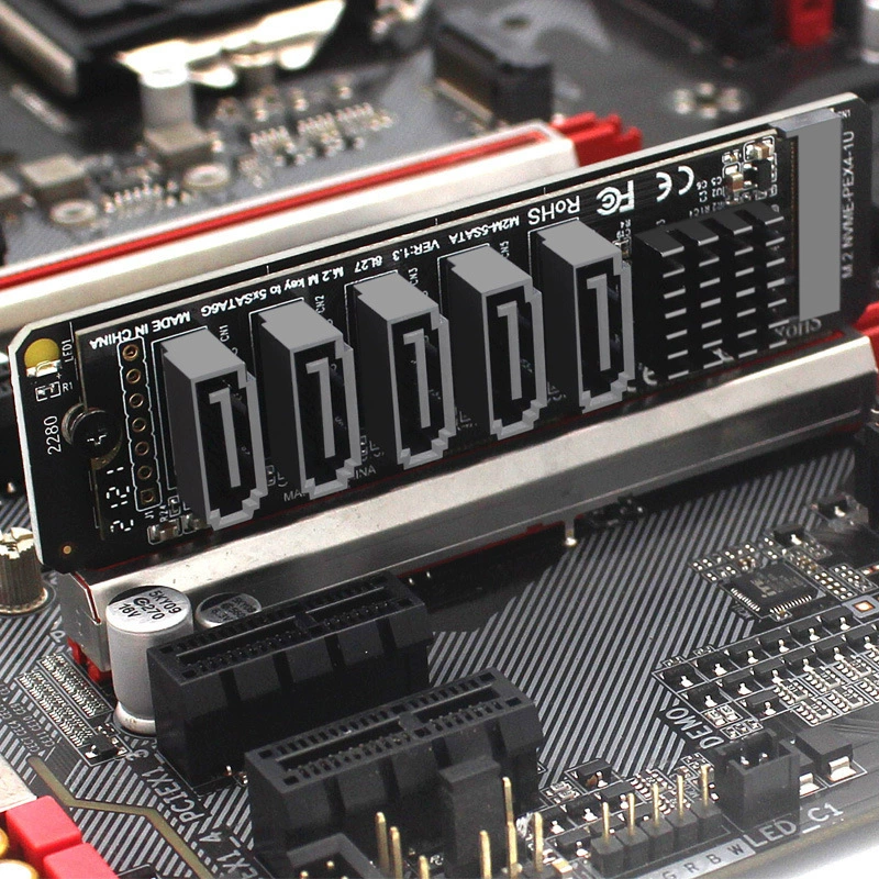 PH56 M.2 PCIe SATA6G5 карта расширения для накопителя, адаптер передачи данных JMB585 с поддержкой PM-функции