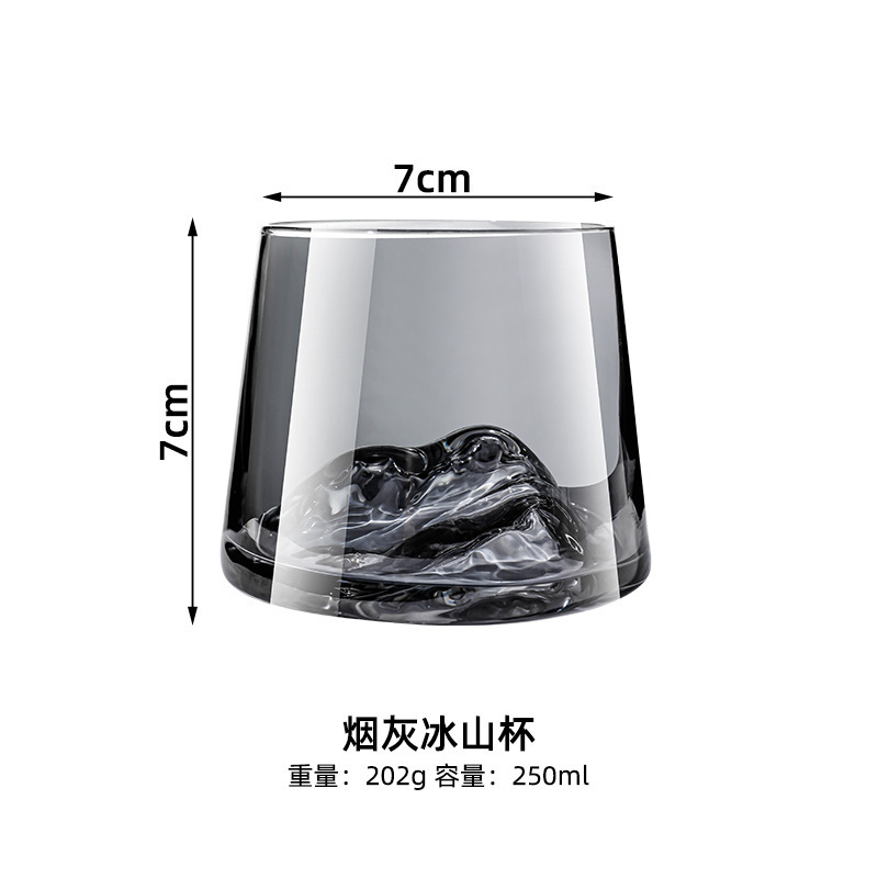 Taza de cristal superior de montaña Fuji Taza de vidrio de montaña de nieve japonesa Taza de agua Taza de té Taza de whisky