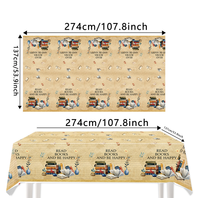 亚马逊新款复古书籍派对用品餐具生日快乐主题儿童知识生日装饰品|undefined