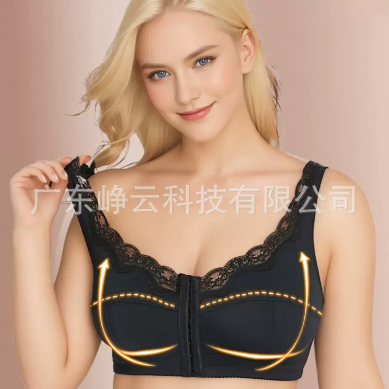 跨境欧美大码女士内衣女士孕妇哺乳蕾丝文胸背心式无钢圈上托聚拢