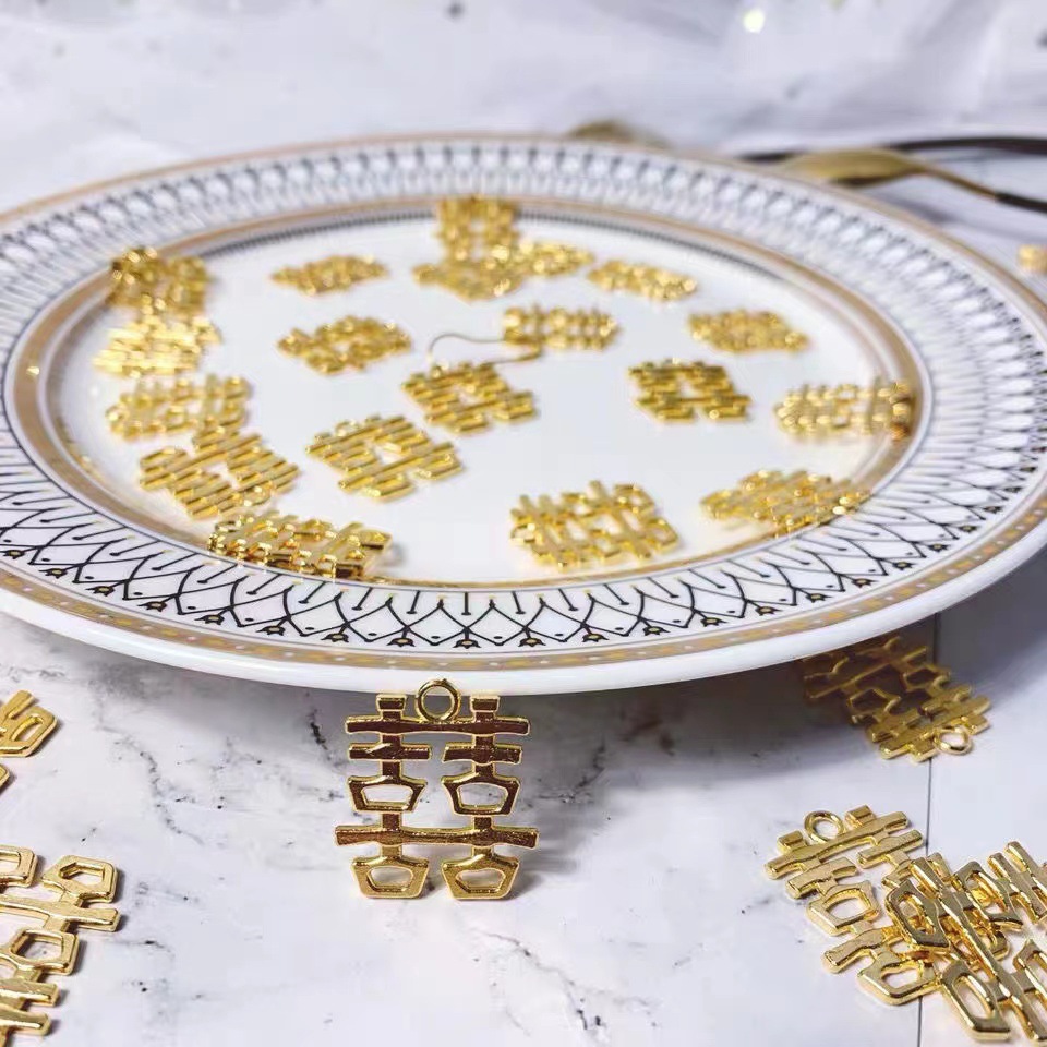 Chinese character pendant, wedding candy box decoration pendant, double happiness character, souvenir pendant, accessories, candy box, high-end pendant