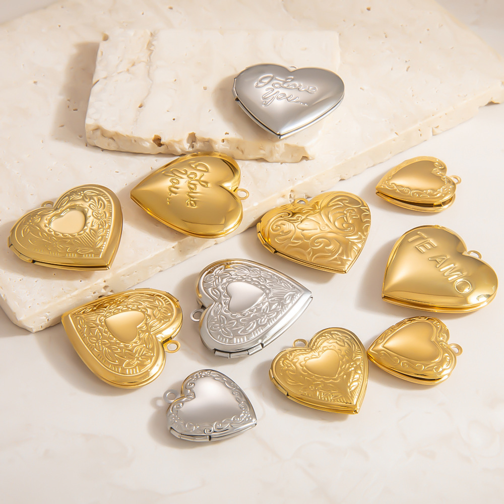 Retro Classic Style Heart Shape 304 Stainless Steel Plating DIY Ornament Accessories display picture 3