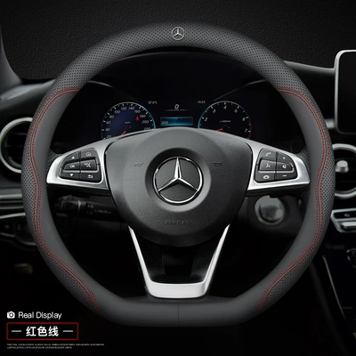 Steering wheel cover | steering wheel cover new - d-shaped-ultra-thin-model-red-line-with-car-logo-other