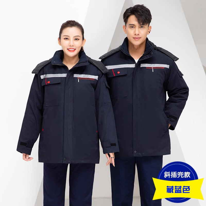 invierno de algodón grueso ropa de trabajo de algodón antiestático chaqueta de algodón de mediano largo soldador eléctrico ropa de algodón de protección laboral