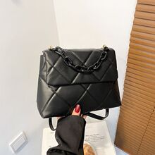 复古质感女包2025春季新款新品菱格单肩小方包时尚链条手提斜跨包