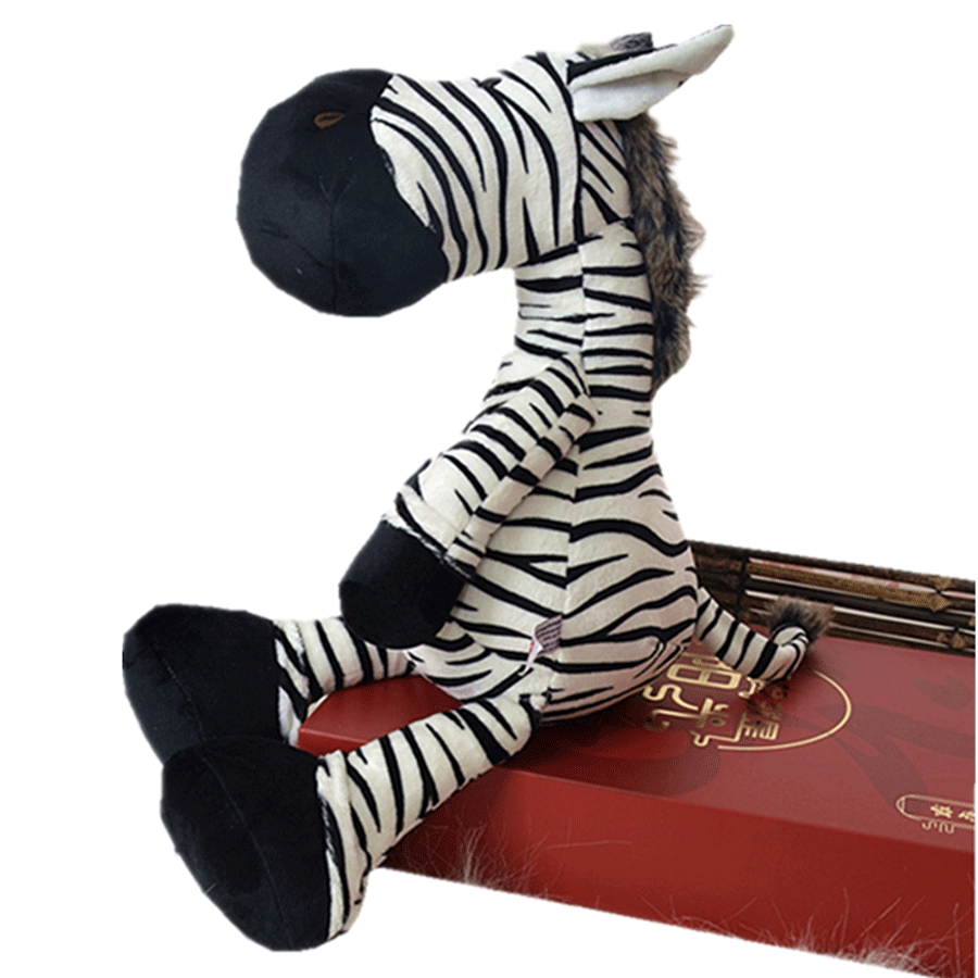 Muñeca de cebra simulada jirafa peluche zoológico jungla animal caballo rayado regalo transfronterizo