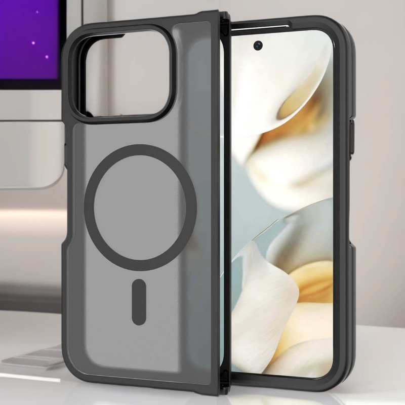 Suitable for Google Pixel10 Pro Fold folding phone case two-in-one semi-transparent matte shell magnetic protective cover