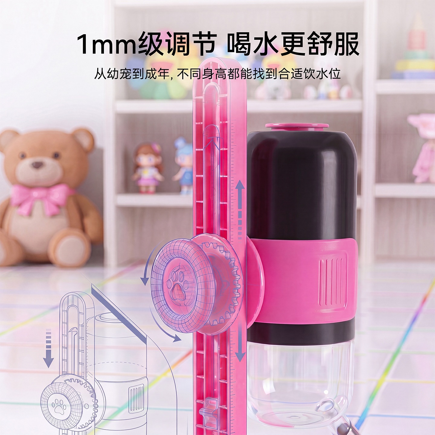 Alimentar de agua vertical para mascotas colgando jaula de suelo de doble propósito para gatos y perros con altura ajustable de cerámica de acero inoxidable