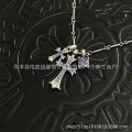 Square Sugar - Silver with Purple Diamonds