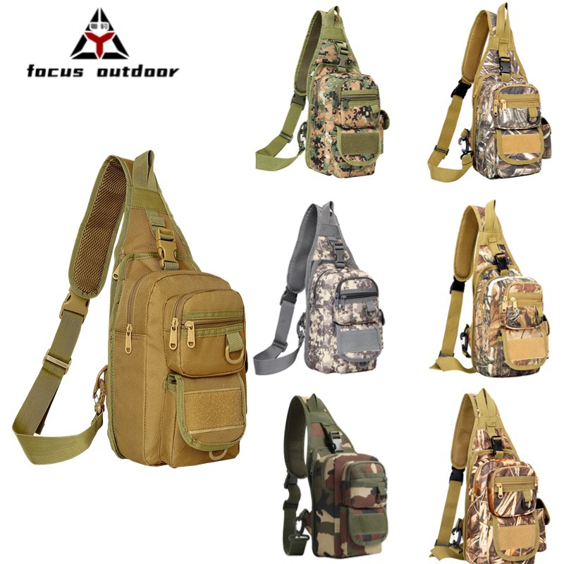 Bolso de pecho para deportes al aire libre para hombre, camuflaje militar con funda de liberación rápida, bolso de pecho táctico, bolso cruzado de tela Oxford impermeable
